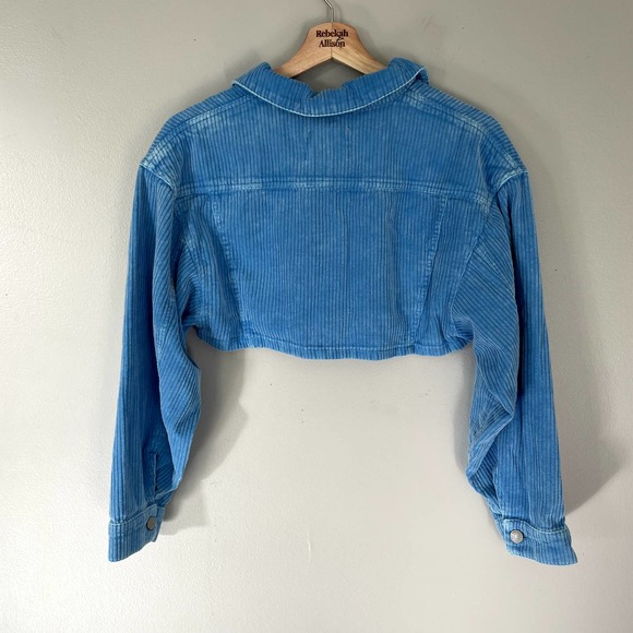 NWT Urban Outfitters BDG Carissa Cropped Corduroy Jacket in Blue XS - Picture 14 of 15